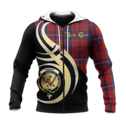 Printivon Wishart Dress Clan Believe In Me Crest Tartan Knitted Hoodie Custom Your Text
