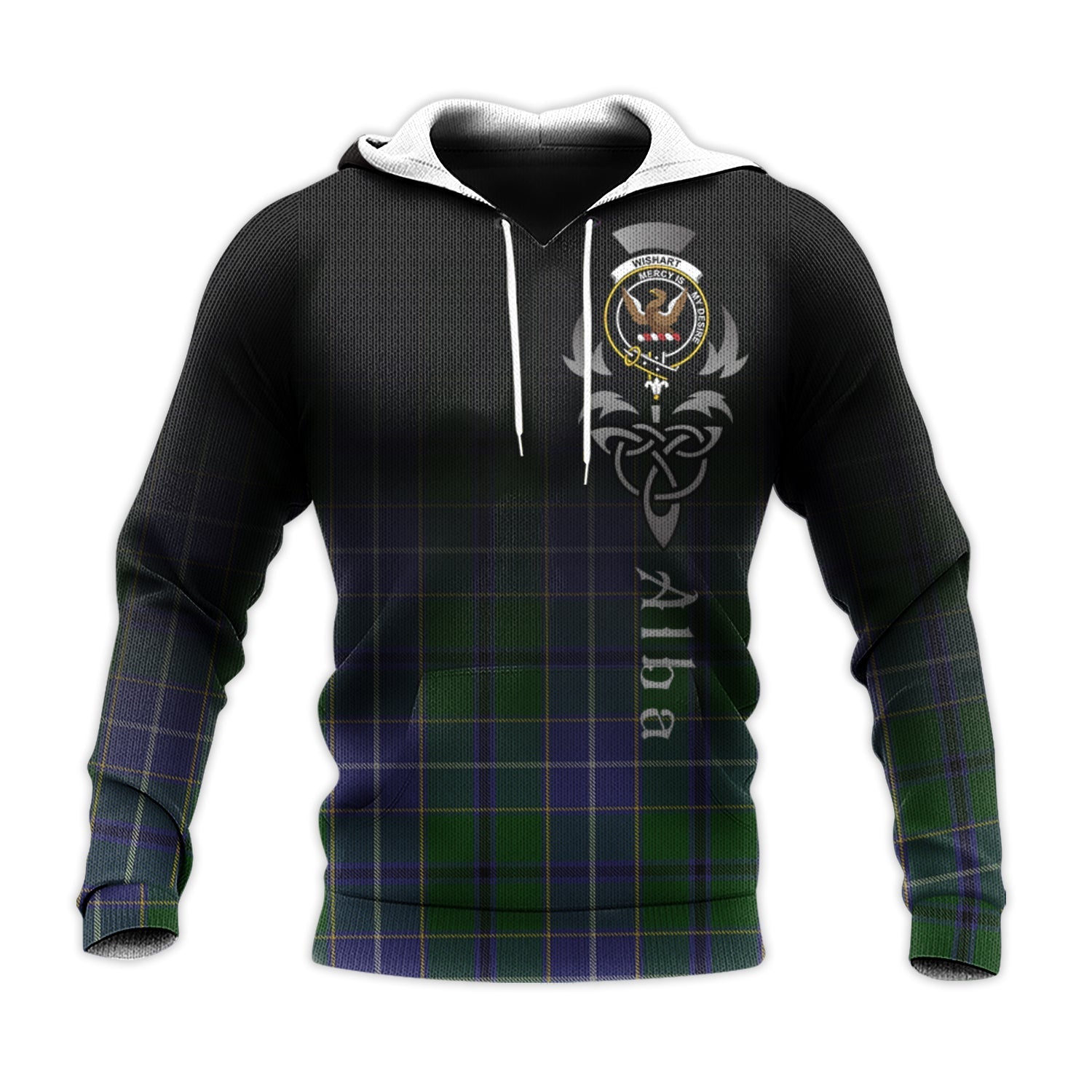 Printivon Wishart Hunting Tartan Crest Alba Celtic Hoodie