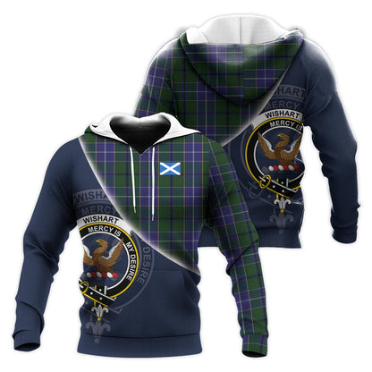 Printivon Wishart Hunting Tartan Scottish Crest Hoodie
