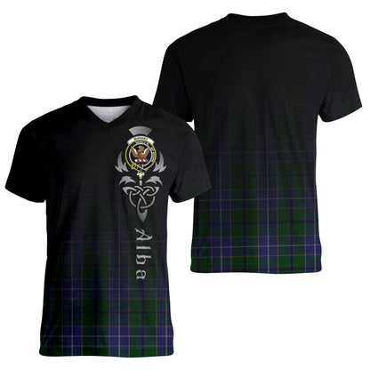Printivon Wishart Hunting Tartan Crest Alba Celtic T Shirt