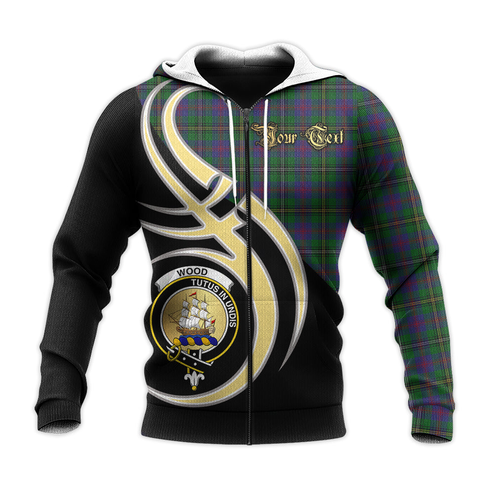 Printivon Wood Clan Believe In Me Crest Tartan Knitted Hoodie Custom Your Text