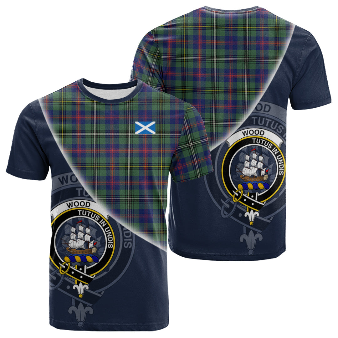 Printivon Wood Modern Tartan Scottish Crest T Shirt