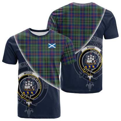 Printivon Wood Modern Tartan Scottish Crest T Shirt