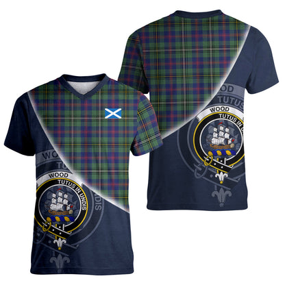 Printivon Wood Modern Tartan Scottish Crest T Shirt