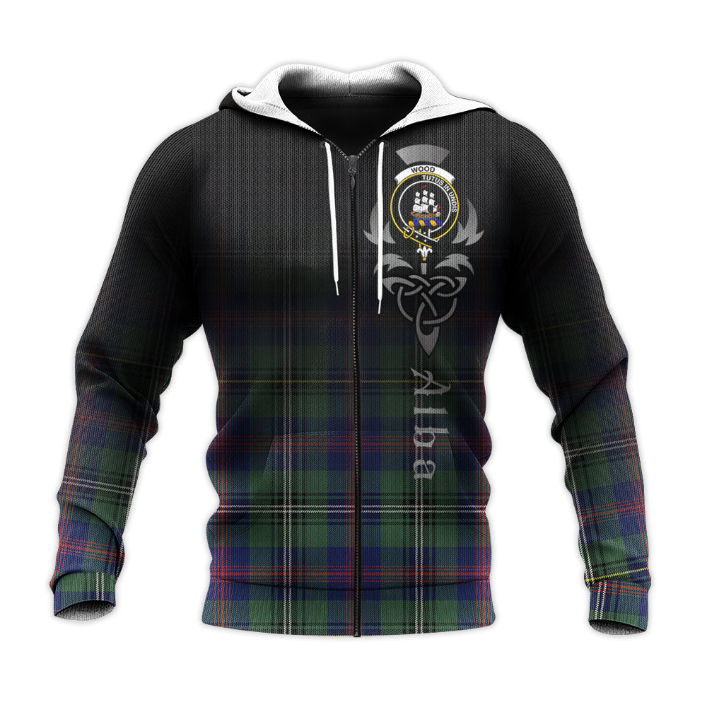 Printivon Wood Modern Tartan Crest Alba Celtic Hoodie