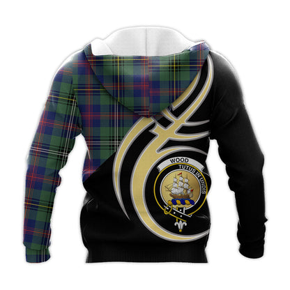 Printivon Wood Modern Clan Believe In Me Crest Tartan Knitted Hoodie Custom Your Text
