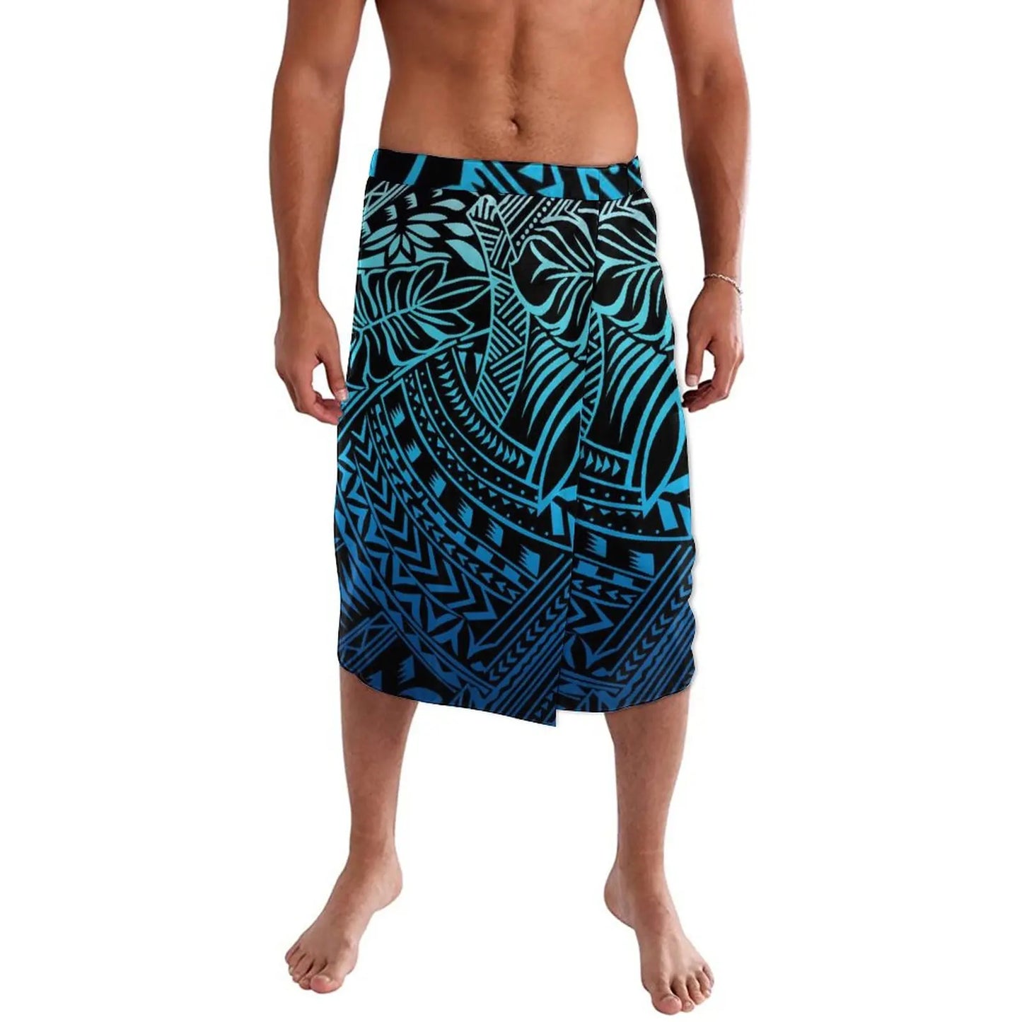 Leaf Tropical Polynesian Pattern Menswear Ie Faitaga Samoa Lavalava Island Wear Wrap Skirt