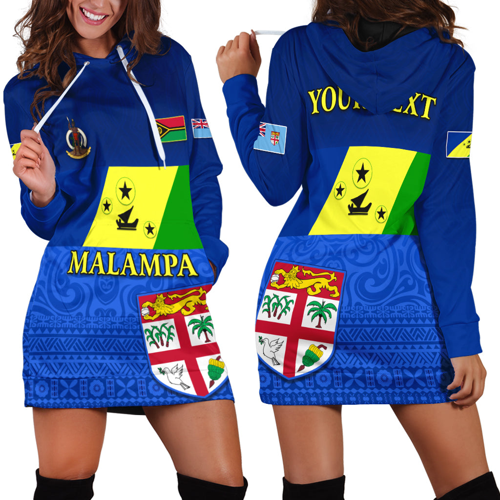 Custom Personalised Malampa Fiji Day Hoodie Dress Vanuatu Proud