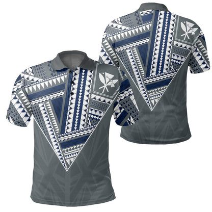 Hawaii Polo Shirt - Football Jersey Style - Gray And White - AH