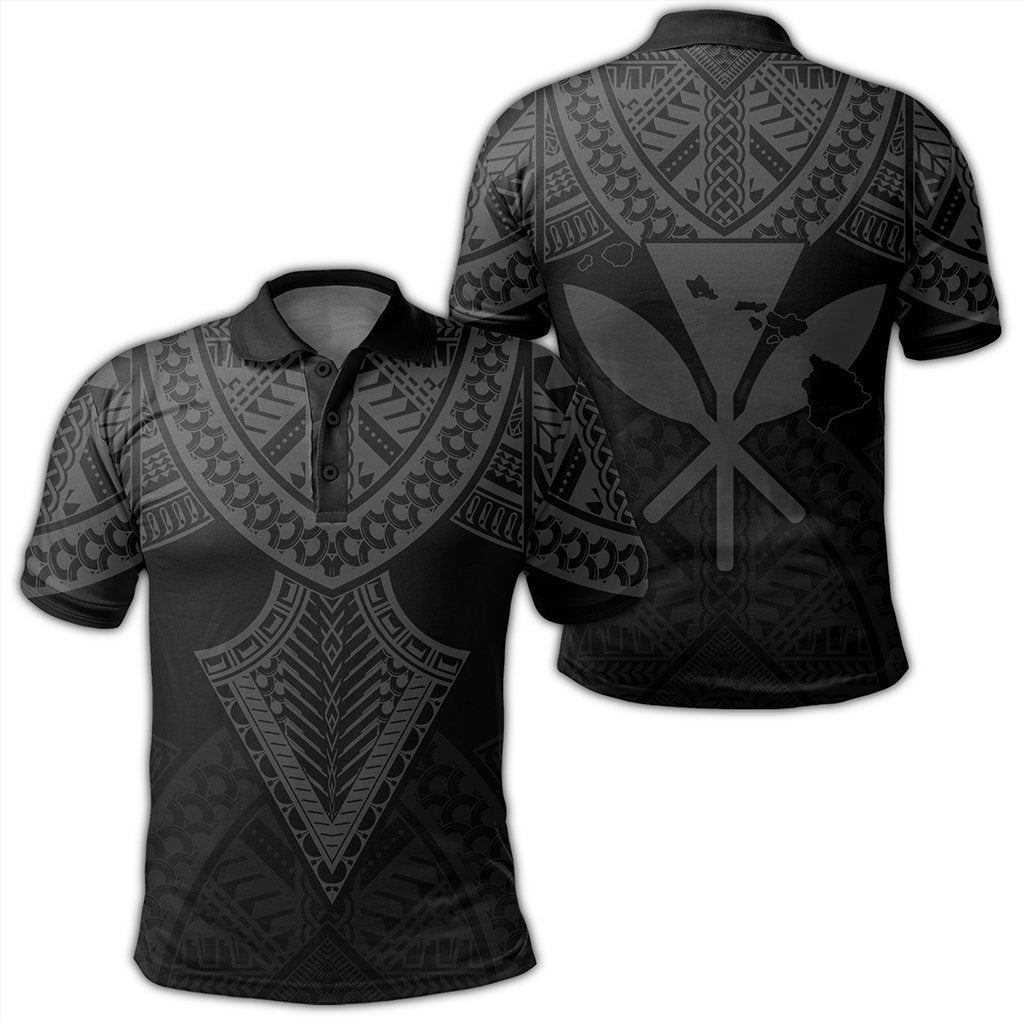 Hawaii Polynesian Limited Polo Shirt - Tab Style Gray - AH