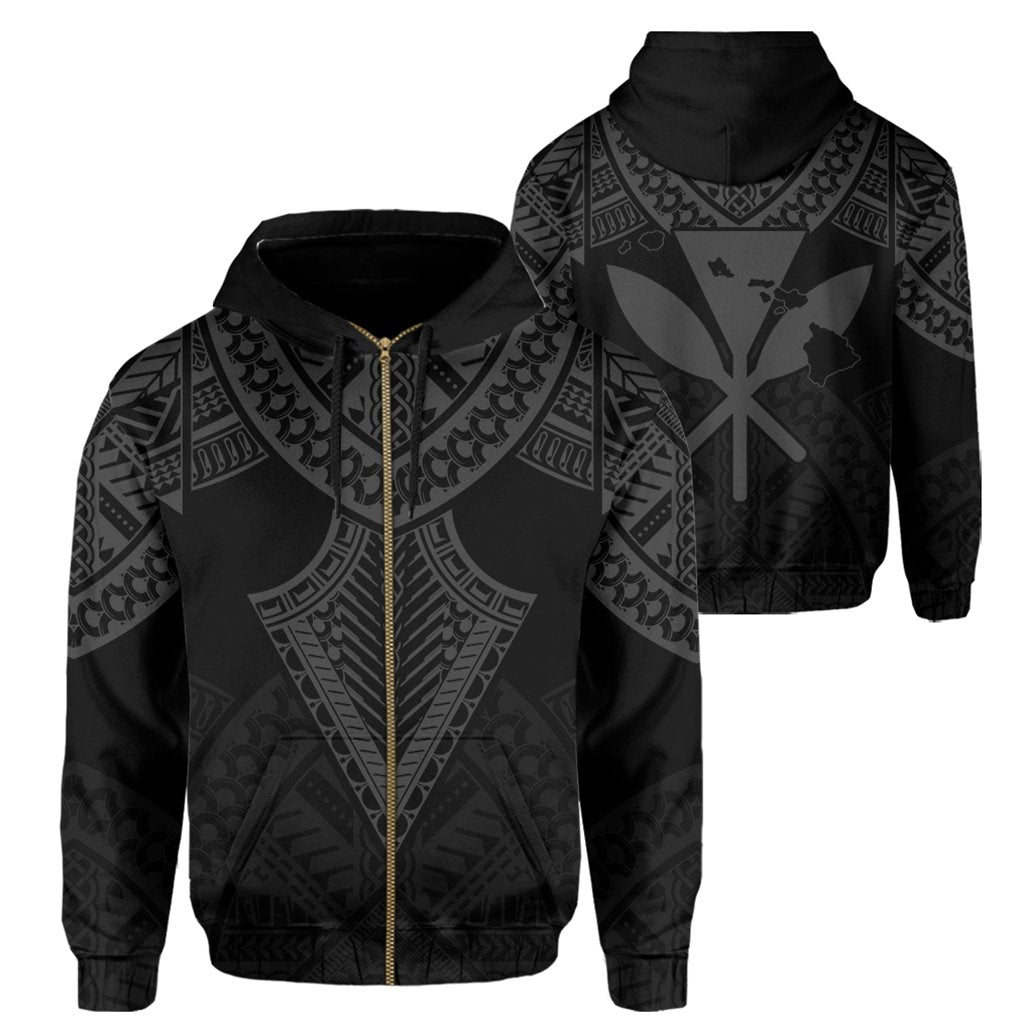 Hawaii Polynesian Limited Hoodie (Zip up) Tab Style Gray AH