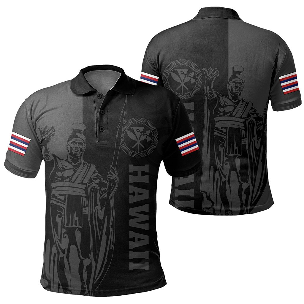 Hawaii King Polynesian Polo Shirt - Lawla Style Gray - AH