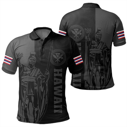 Hawaii King Polynesian Polo Shirt - Lawla Style Gray - AH