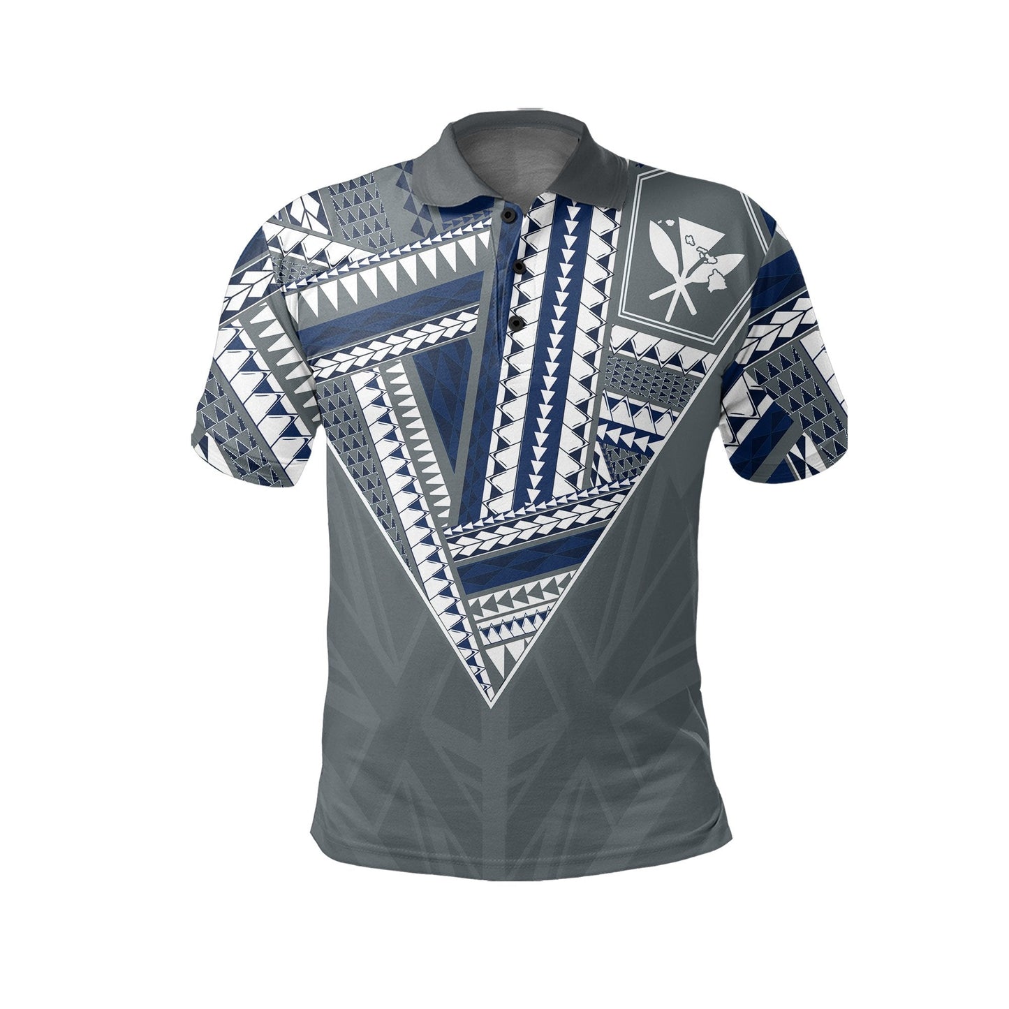 Hawaii Polo Shirt - Football Jersey Style - Gray And White - AH