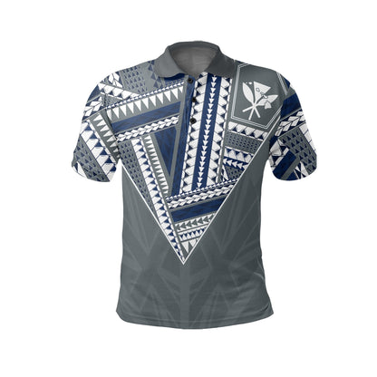Hawaii Polo Shirt - Football Jersey Style - Gray And White - AH