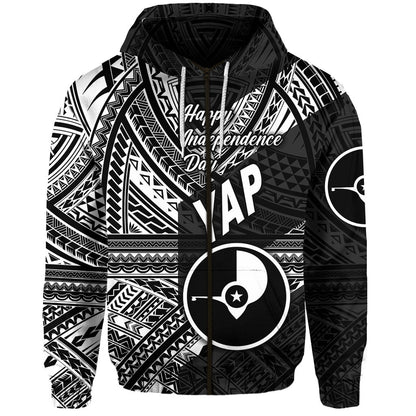 ( Personalised) FSM Yap Zip Hoodie Happy Independence Day Original Vibes Black