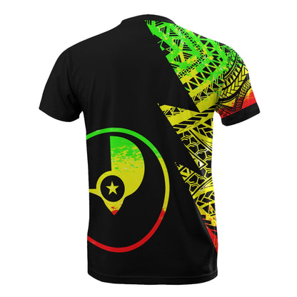 Yap Pattern T-Shirt - Yap Flag Polynesian Tattoo Reggae Style