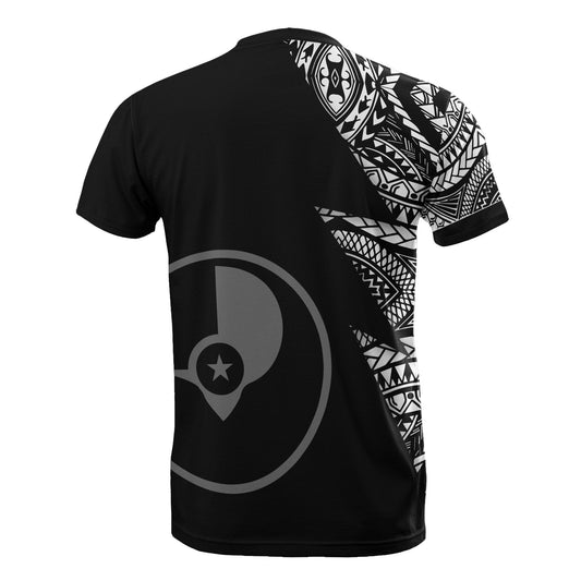 Yap Pattern T-Shirt - Yap Flag Polynesian Tattoo Black Style