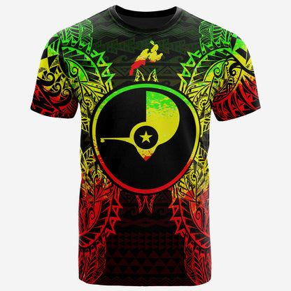 Yap All T-Shirt - Yap Flag Map Polynesian Tattoo Reggae