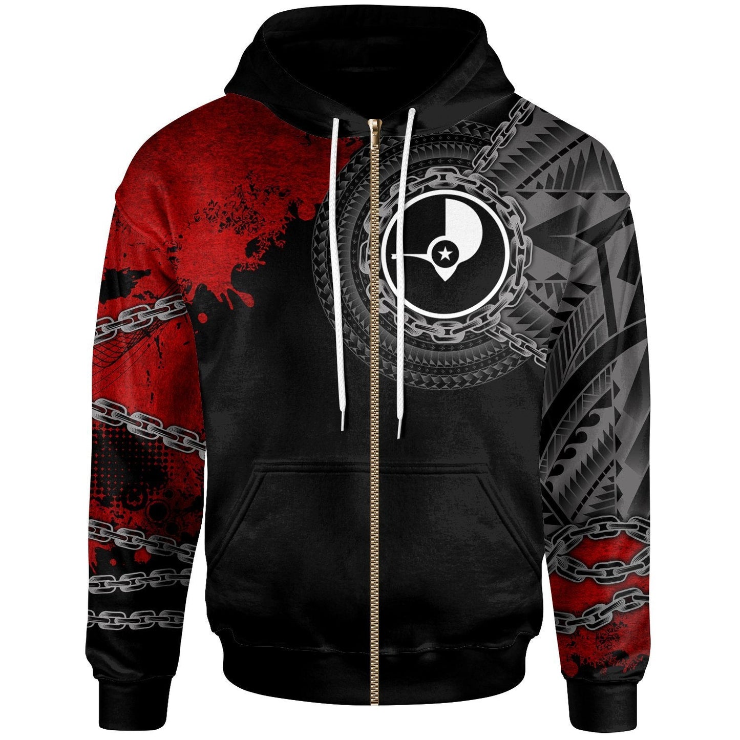 YAP Zip Up Hoodie Polynesian Chain Style