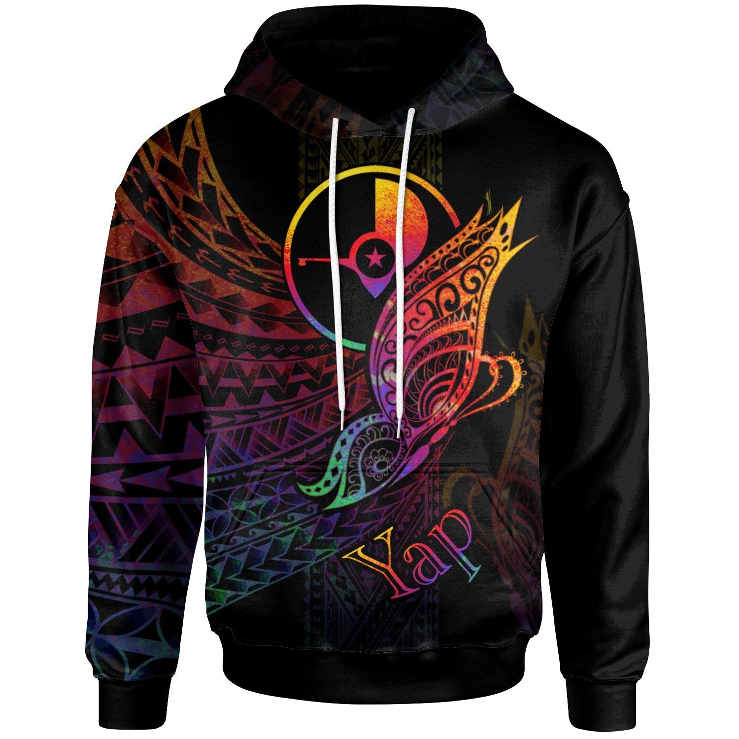 Yap State Hoodie Butterfly Polynesian Style