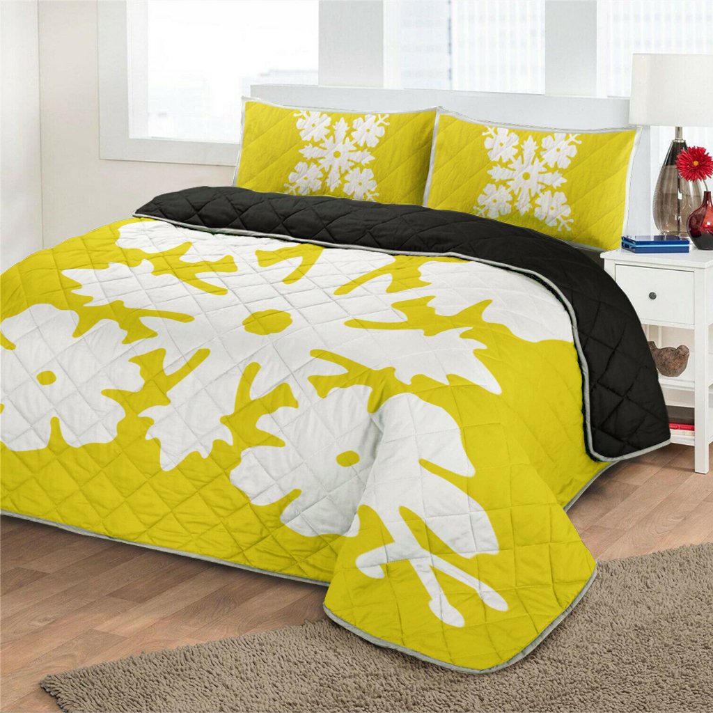Hawaiian Royal Pattern Quilt Bed Set Yellow K1 Style AH