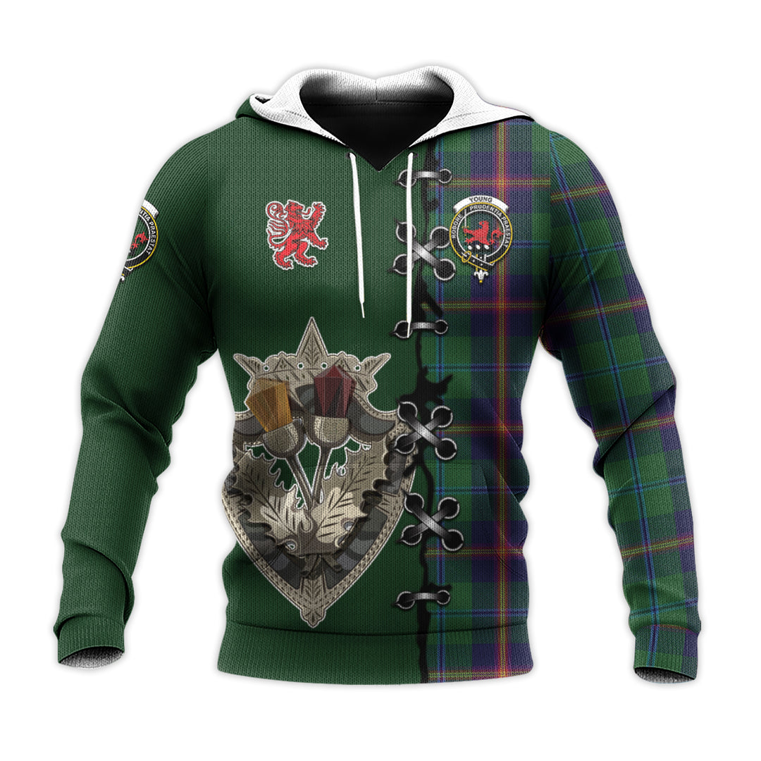 Printivon Young Tartan Hoodie Lion Rampant And Celtic Thistle Style