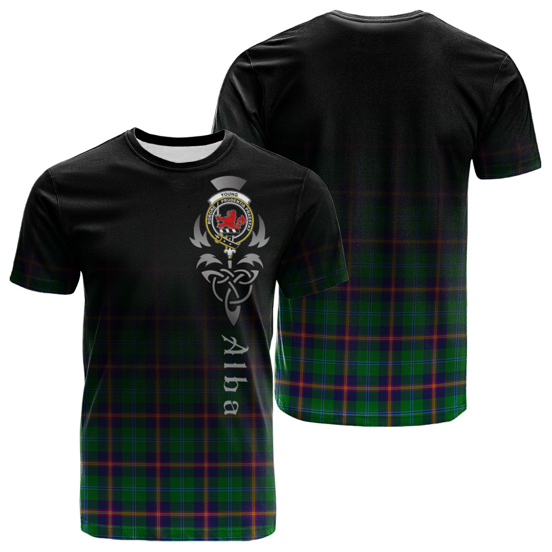 Printivon Young Modern Tartan Crest Alba Celtic T Shirt