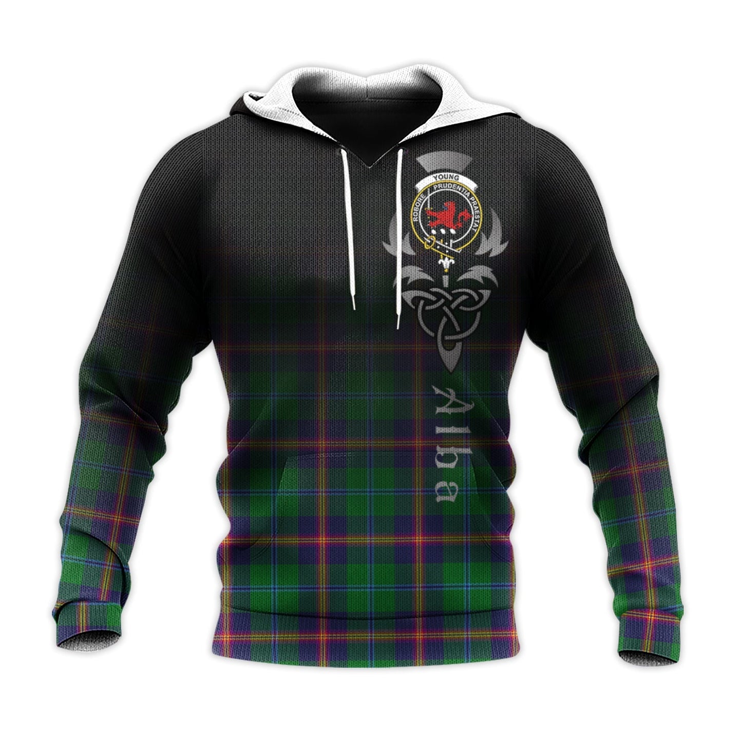 Printivon Young Modern Tartan Crest Alba Celtic Hoodie