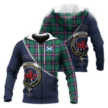 Printivon Young Modern Tartan Scottish Crest Hoodie
