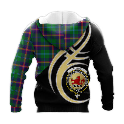 Printivon Young Modern Clan Believe In Me Crest Tartan Knitted Hoodie Custom Your Text