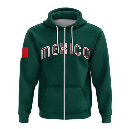 Custom Baseball 2023 Mexico Hoodie Green Style