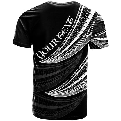 Tonga Custom Personalised T - Shirt - Wave Pattern Alternating White Color