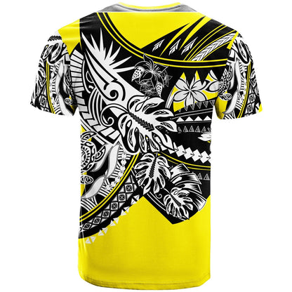 Fiji T Shirt Tribal Jungle Yellow Pattern