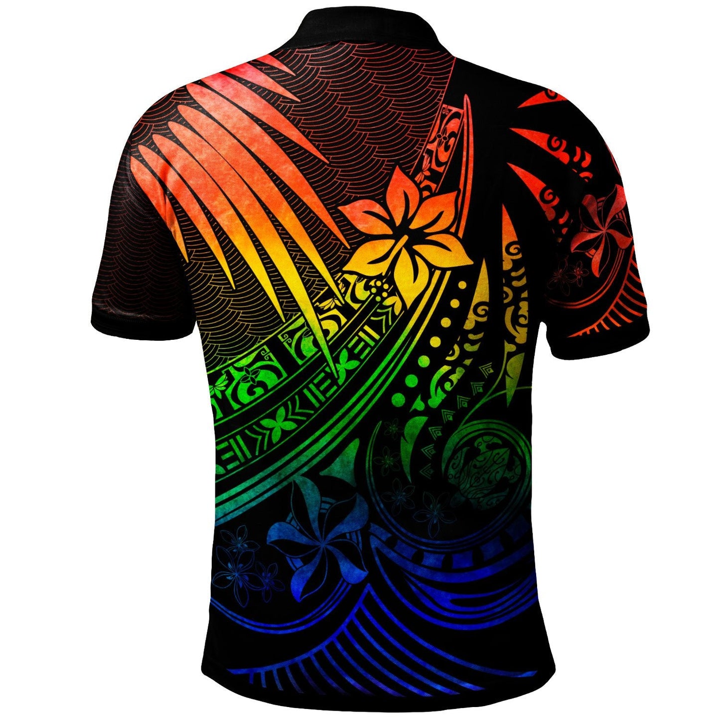 Tonga Polo Shirt - The Flow Of The Ocean Rainbow Color