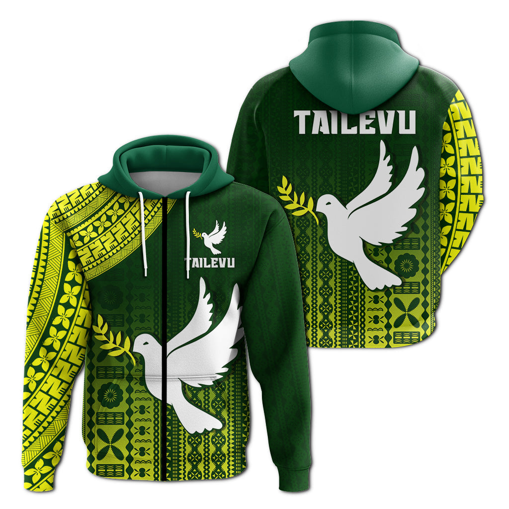 Tailevu Rugby Fiji Zip Hoodie Go Green