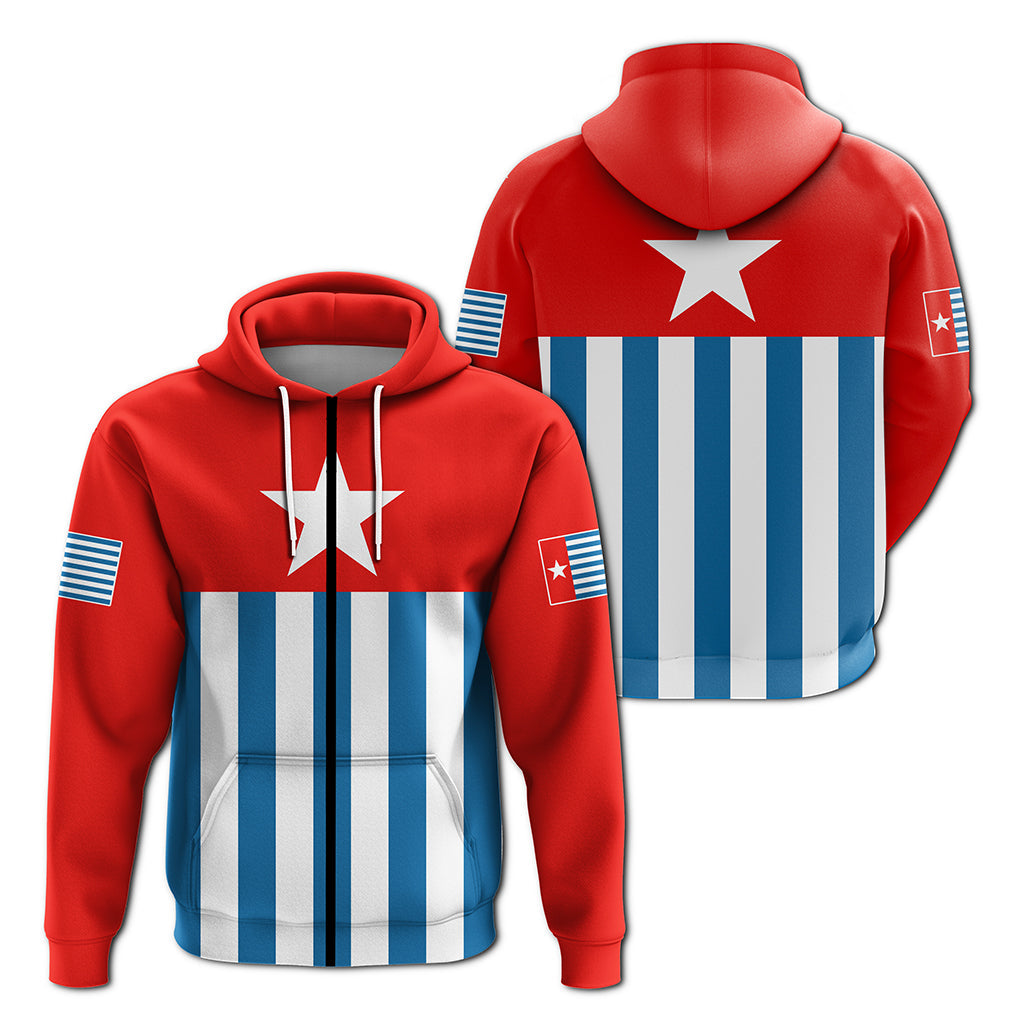 West Papua Zip Hoodie Morning Star Flag