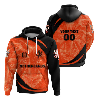 Custom The Netherlands Football 2021 Zip Hoodie Sport Style