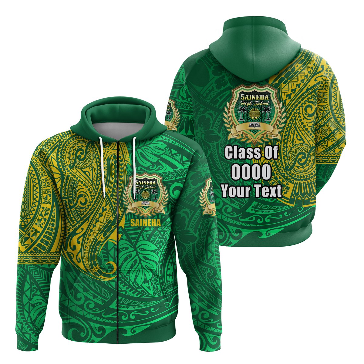 ( Personalised) Saineha Tonga Zip Hoodie Polynesian Special Class of