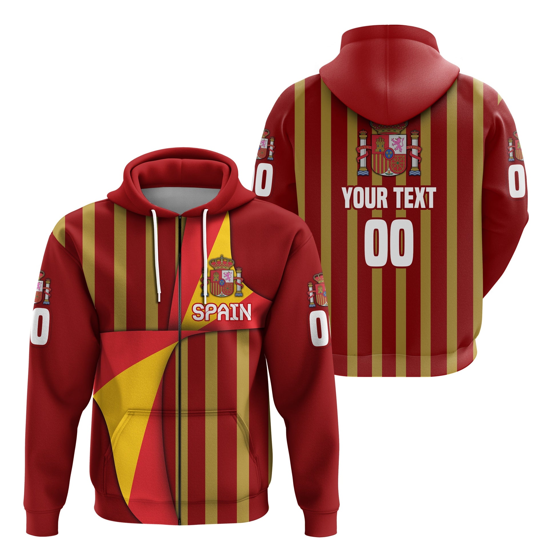 Custom Spain Football 2021 Zip Hoodie Special Style