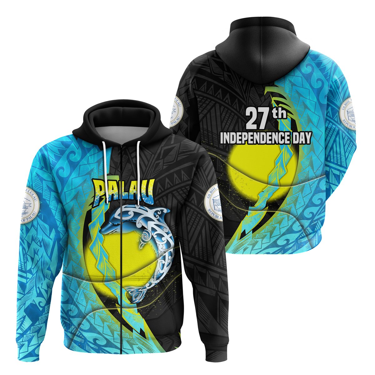 Palau Independence Day Zip Up Hoodie Special Style