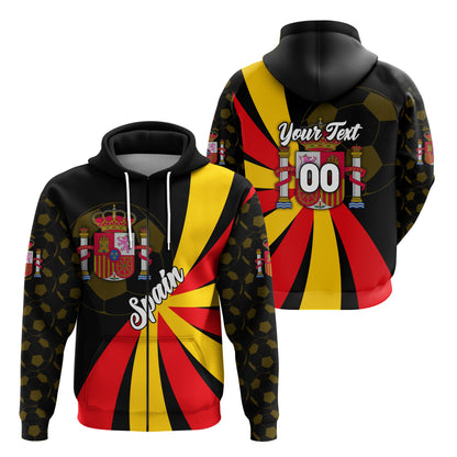 Custom Spain Football 2021 Zip Hoodie Sport Style