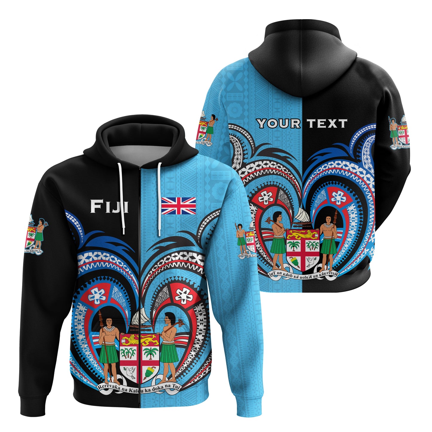 ( Personalised) Fiji Is My Heart Zip Hoodie Polynesian Special Style
