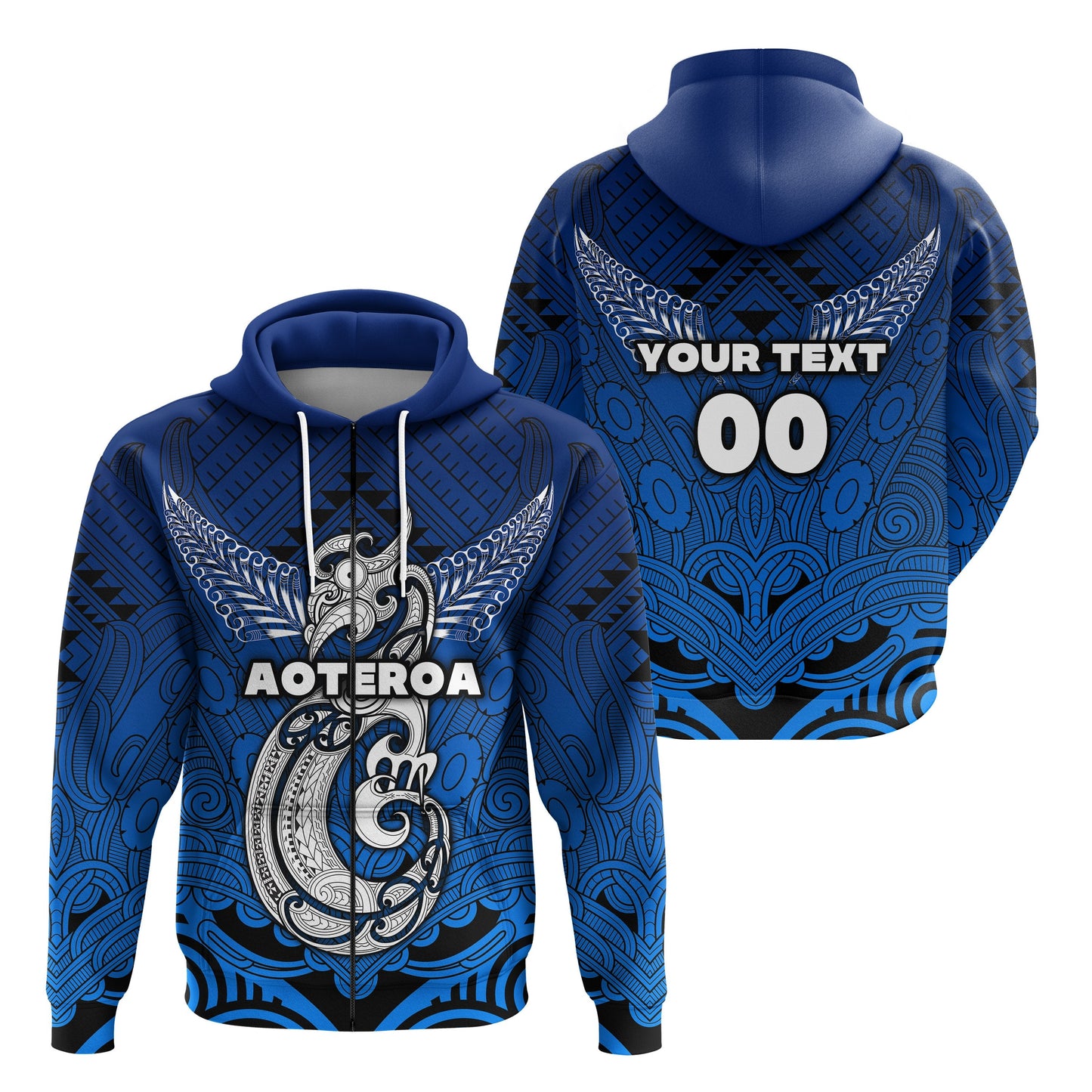 ( Personalised) Maori Aotearoa Manania Zip Hoodie Simple Sport Style