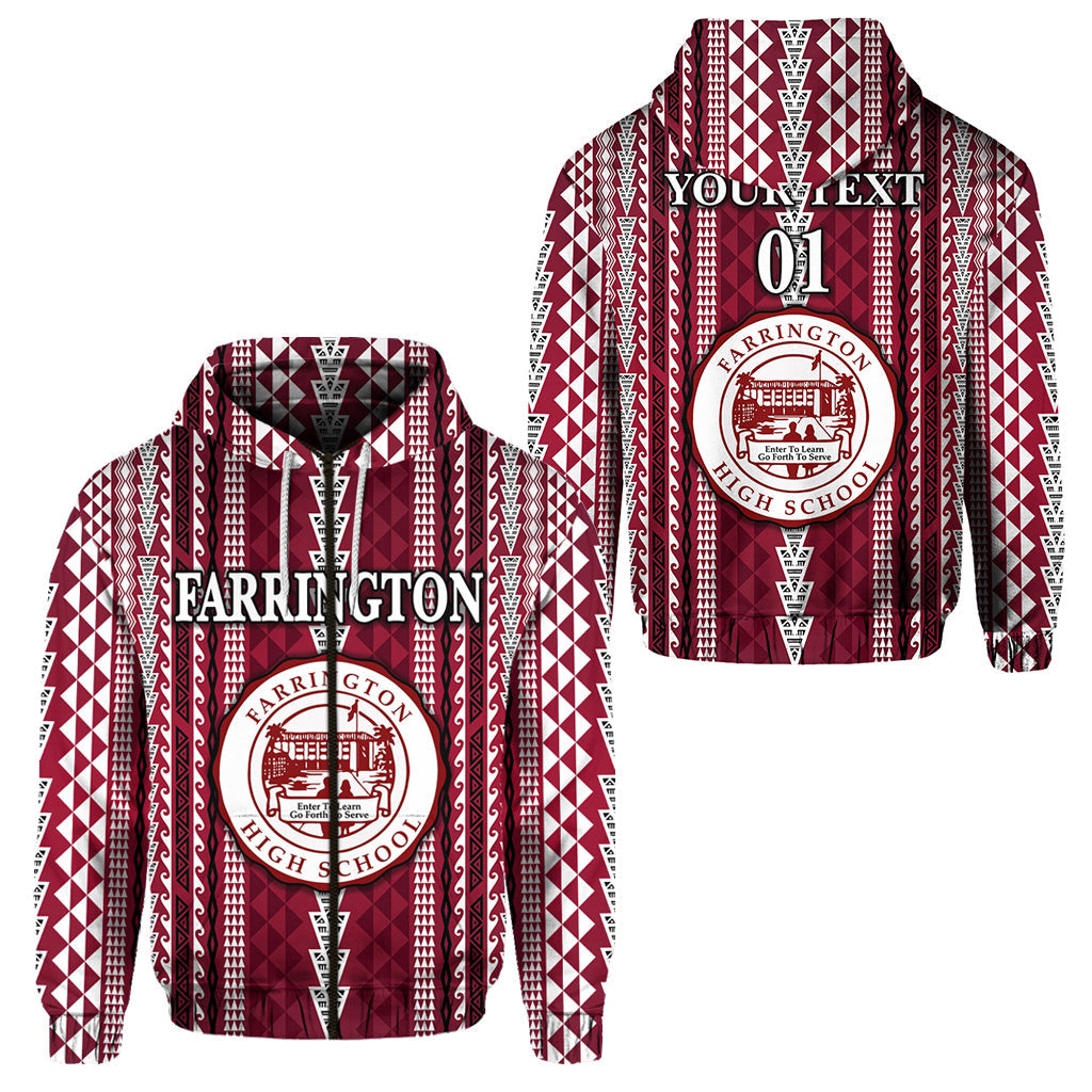 ( Personalised) Hawaii Farrington High School Zip Hoodie Simple Style