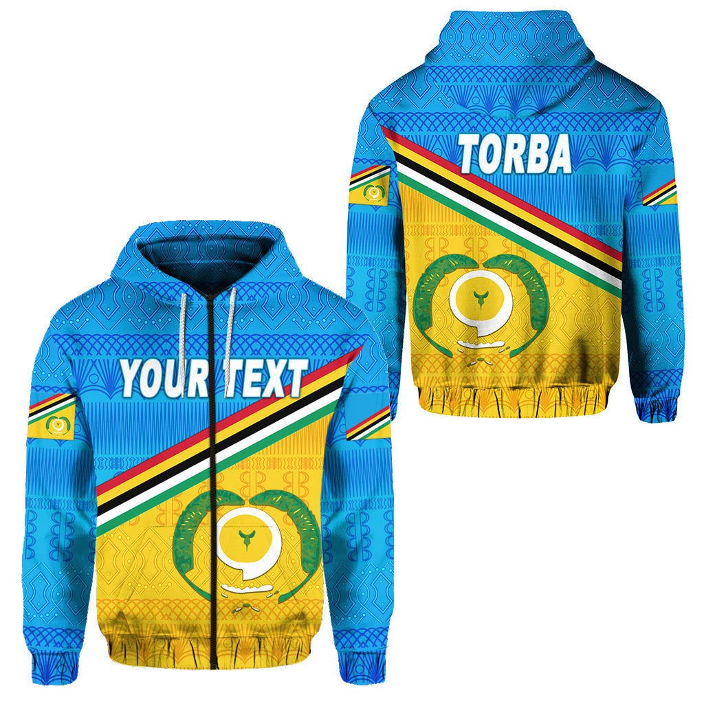 ( Personalised) Torba Province Zip Hoodie Vanuatu Pattern Traditional Style