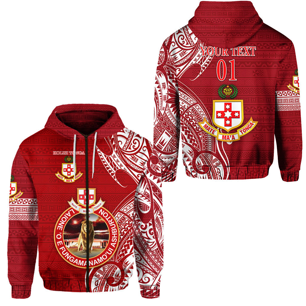 ( Personalised) Kolisi Tonga Mate Ma'a Tonga Zip Hoodie Laione 'O E Fungamanamo'Ui Ashburton, Text And Number