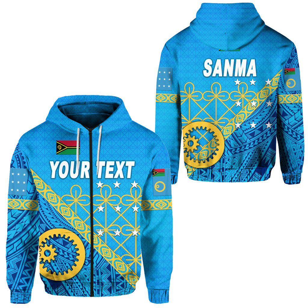 ( Personalised) Sanma Province Zip Hoodie Vanuatu Pattern Unique Style
