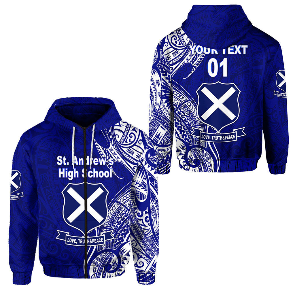( Personalised) St. Andrew's High School Zip Hoodie Original Style