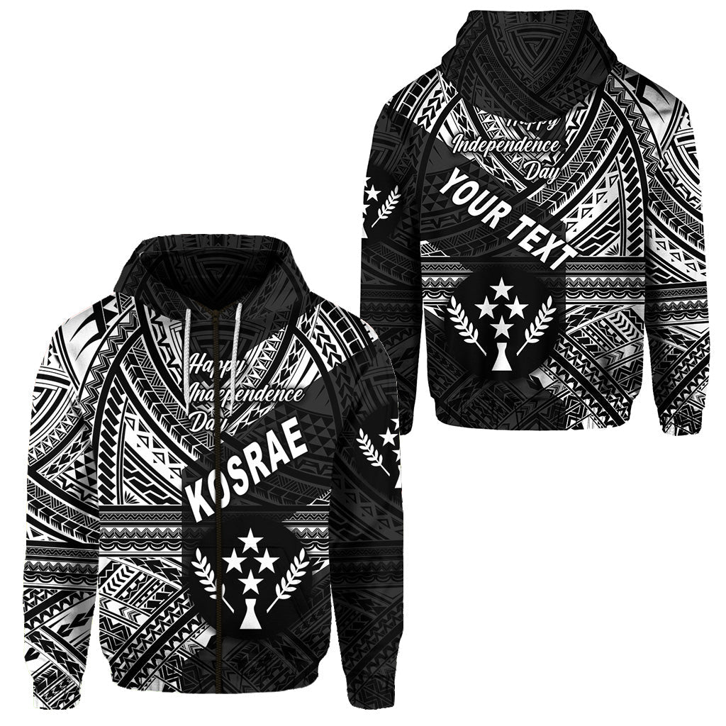 ( Personalised) FSM Kosrae Zip Hoodie Happy Independence Day Original Vibes Black
